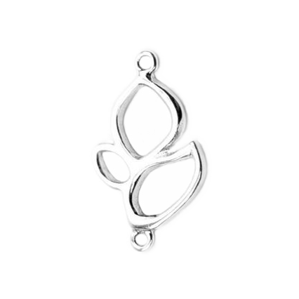 Teardrop Leaves Cluster Connector Sterling Silver .925 Amoracast - Connectors Pendants Charms