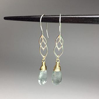 Alternative view of Double Marquise Leaves Hook Earrings Sterling Silver .925 Amoracast