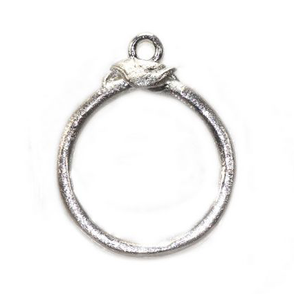 Tiny Bird with Branch Frame Toggle Brushed Sterling Silver .925 Amoracast
