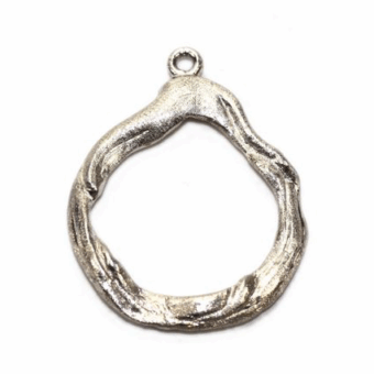 Organic Willow Bark Toggle Drop Brushed Sterling Silver .925 Amoracast - Pendants