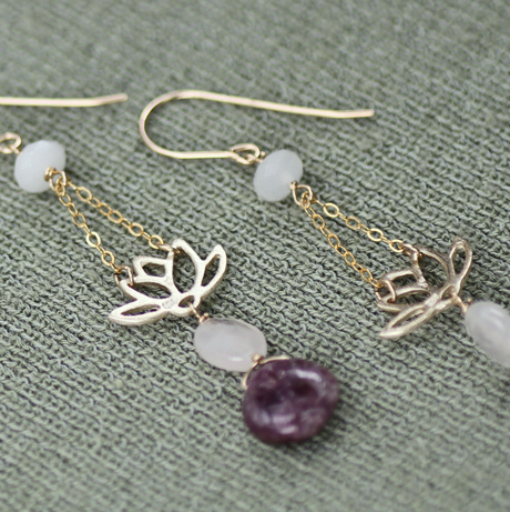 Classic Lotus Flower Bloom Sterling Silver .925 Amoracast - Connectors Pendants Charms - Image 5