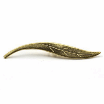 Willow Leaf Toggle Bar Brushed 14kt Gold Vermeille Amoracast