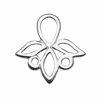 Medium Trillium Flower Drop Sterling Silver .925 Amoracast - Connectors Pendants Charms