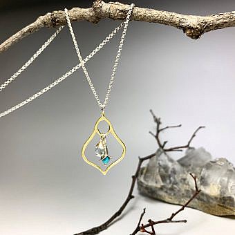 Alternative view of Moroccan Lamp Brushed 14kt Gold Vermeille Amoracast - Pendants