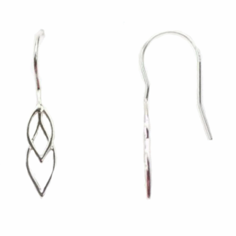 Double Marquise Leaves Hook Earrings Sterling Silver .925 Amoracast