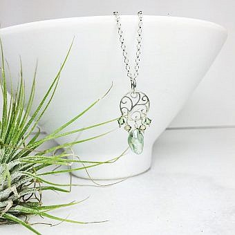 Alternative view of Tree Seedling Curved Round Circle Frame Satin 14kt Gold Vermeille Amoracast - Pendants Charms