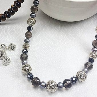 Alternative view of 10mm Peacock Feathers Round Filigree Beads Sterling Silver .925 Amoracast