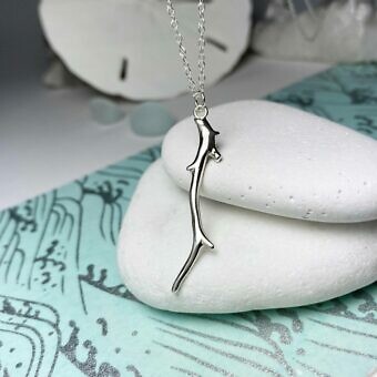 Alternative view of Coral Branch Brushed 14kt Gold Vermeille Amoracast - Pendants