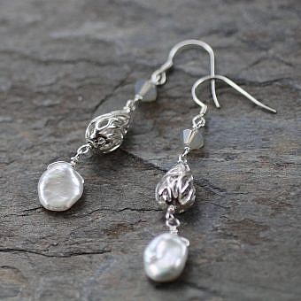 Alternative view of Sprigs and Branches Filigree Pear Teardrop Beads Sterling Silver .925 Amoracast