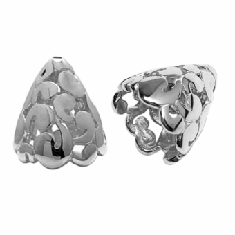 Paisley Drops Cone End Cap Sterling Silver .925 Amoracast