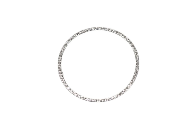 30mm Hammered Textured Round Frame Charm Holder Sterling Silver .925 - Image 2