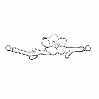 Cherry Blossom Flower on Branch Sterling Silver .925 Amoracast - Connectors Pendants