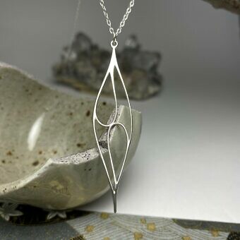 Alternative view of Marquise Long Olive Drop Sterling Silver .925 Amoracast - Pendants Charms