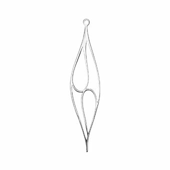 Marquise Long Olive Drop Sterling Silver .925 Amoracast - Pendants Charms