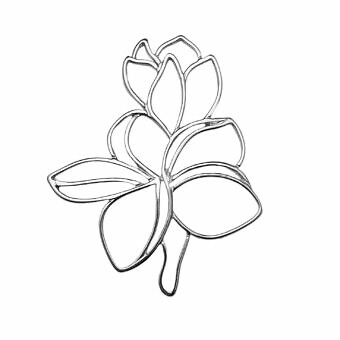 Hawaiian Plumeria Flowers Sterling Silver .925 Amoracast - Pendants Charms