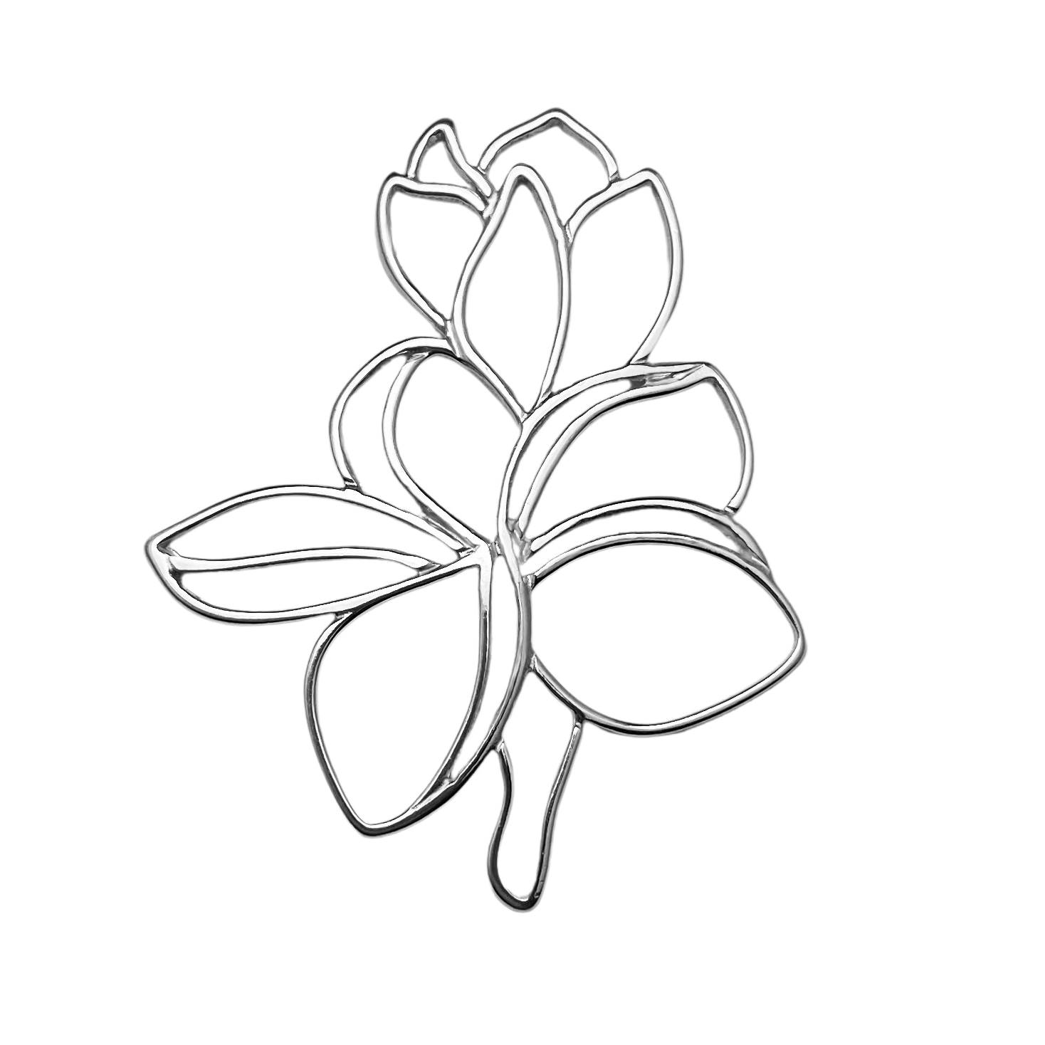 Hawaiian Plumeria Flowers Sterling Silver .925 Amoracast - Pendants Charms
