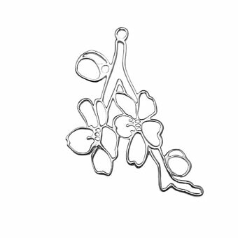 Large Cherry Blossom Flower on Branch Sterling Silver .925 Amoracast - Connectors Pendants