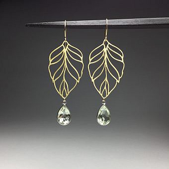 Alternative view of Green Amethyst Faceted Medium Pear Cut Drop Bezel Set Sterling Silver .925 - Pendants Charms