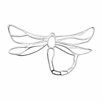 Large Detailed Dragonfly Sterling Silver .925 Amoracast - Connectors Pendants