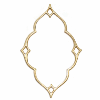 Large Diamond Nimbus Frame Brushed 14kt Gold Vermeille Amoracast - Connectors Pendants