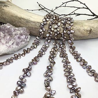 8mm Dyed Lavender Blush Keshi Freshwater Pearls Beads