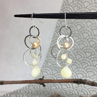 Alternative view of Multiple Hoops Flat Link Sterling Silver .925 Amoracast - Connectors Pendants