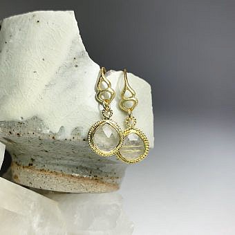 Alternative view of Paper Lantern Figure 8 Hook Earrings Brushed 14kt Gold Vermeille Amoracast