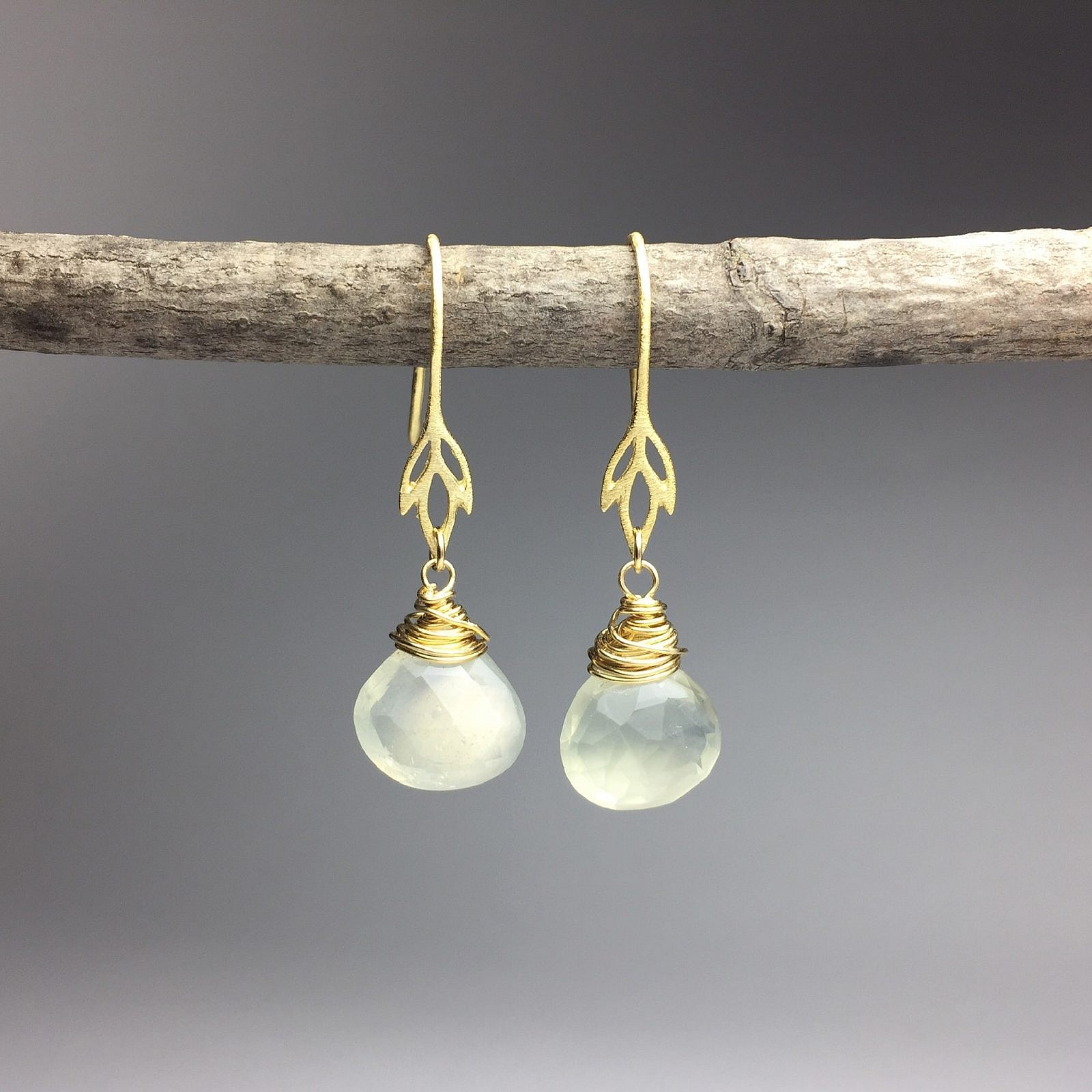 Iris Flower Hook Earrings Brushed 14kt Gold Vermeille Amoracast - Image 5