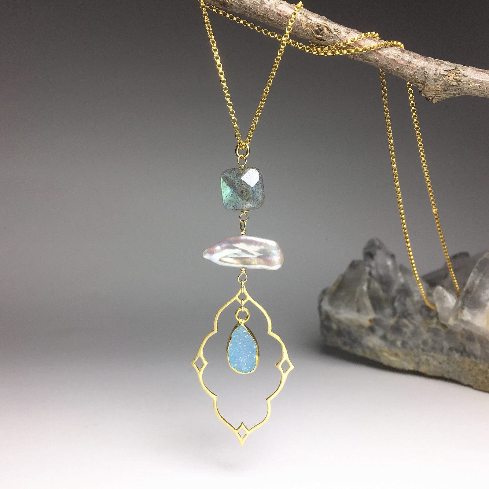 Large Diamond Nimbus Frame Sterling Silver .925 Amoracast - Connectors Pendants - Image 7