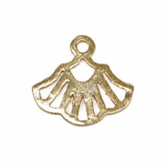 Small Ginkgo Leaf Brushed 14kt Gold Vermeille Amoracast - Connectors Pendants Charms