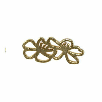 Double Cherry Blossom Flower Brushed 14kt Gold Vermeille Amoracast - Connectors Pendants Charms