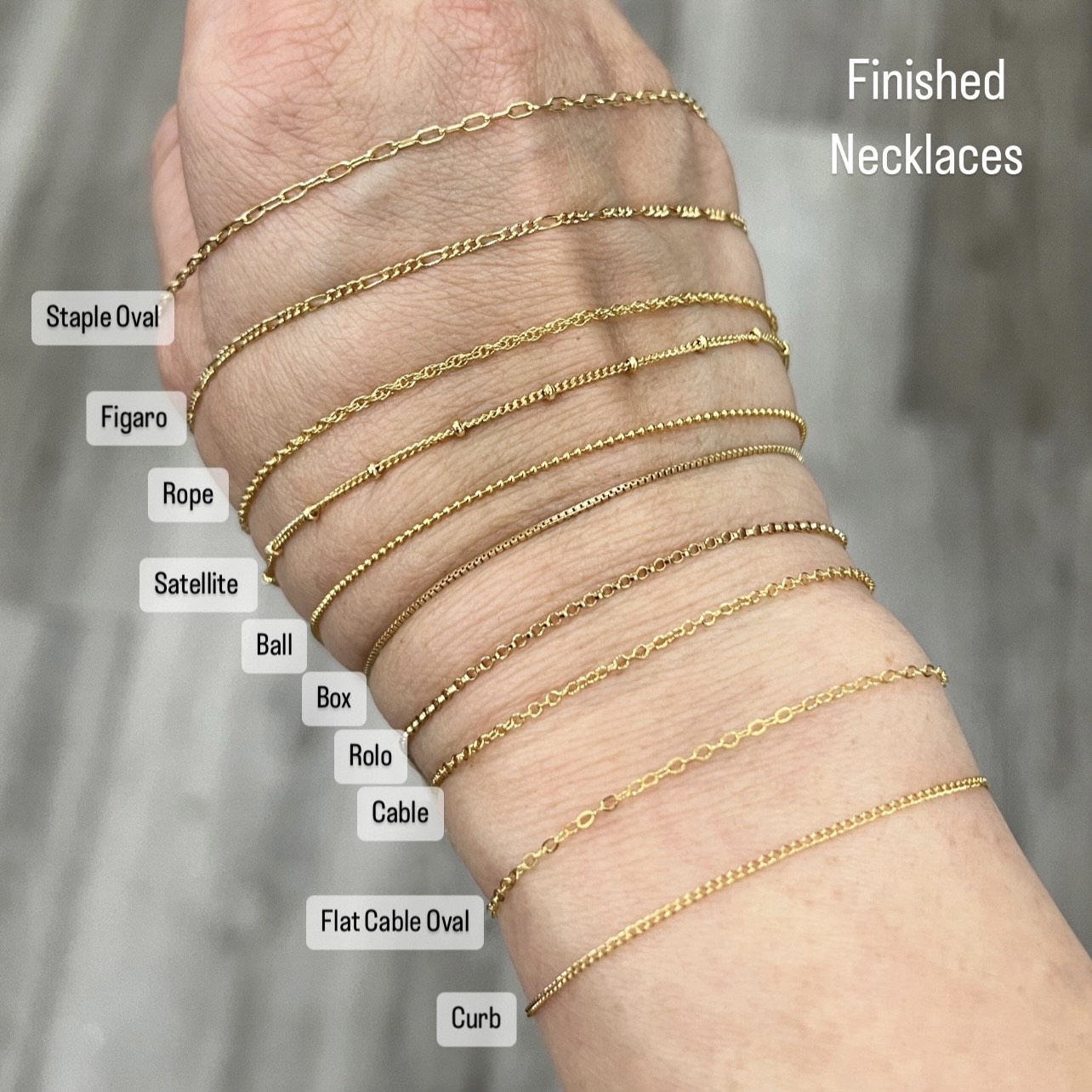 gold filled finished chains