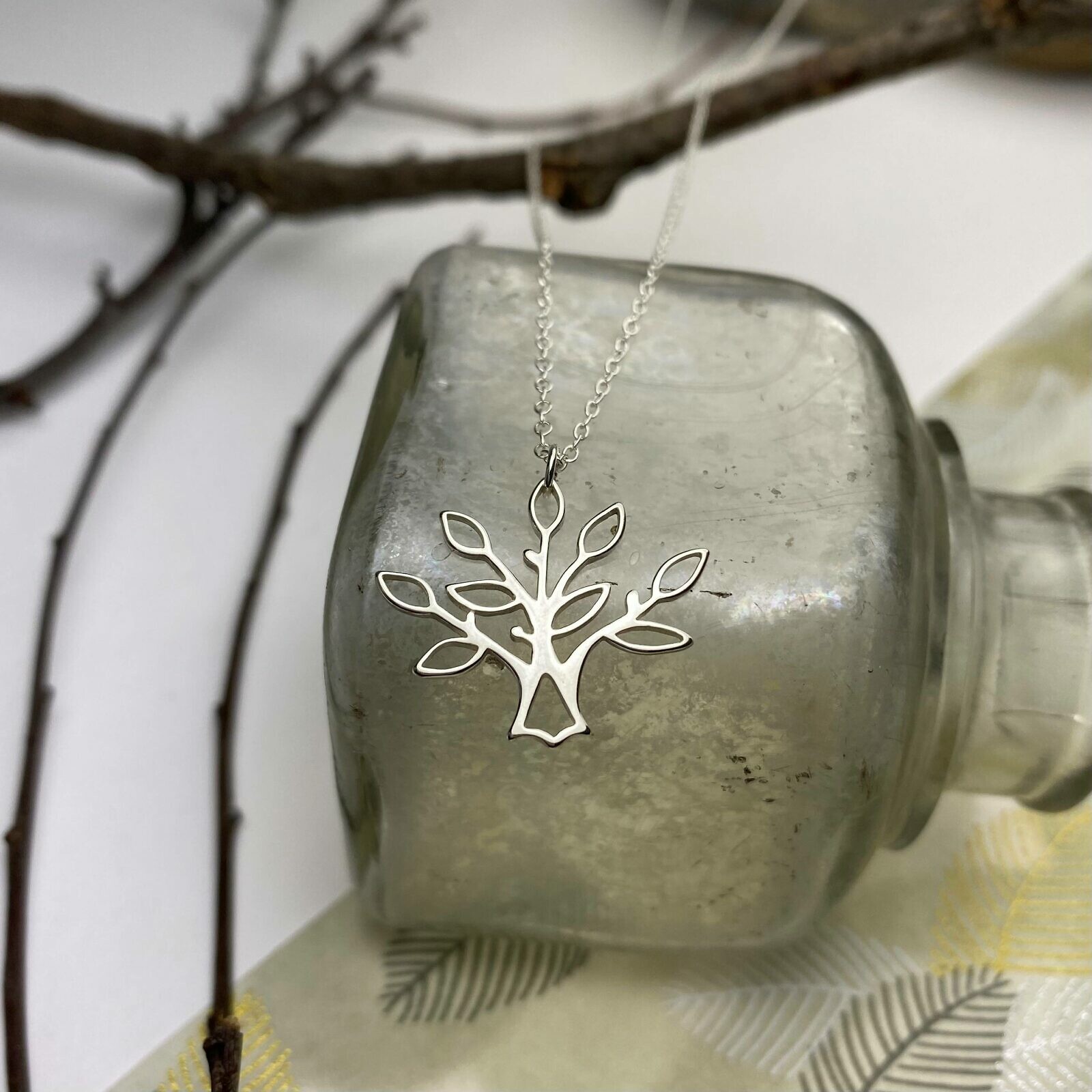 In the Forest Leafy Tree Brushed 14kt Gold Vermeille Amoracast - Connectors Pendants - Image 2