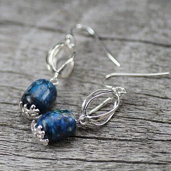 Alternative view of Small Abstract Cage Beads Sterling Silver .925 Amoracast - Connectors Pendants Charms