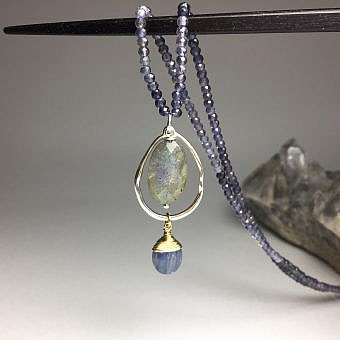 Alternative view of Large Organic Teardrop Pear Frame Sterling Silver .925 Amoracast - Pendants