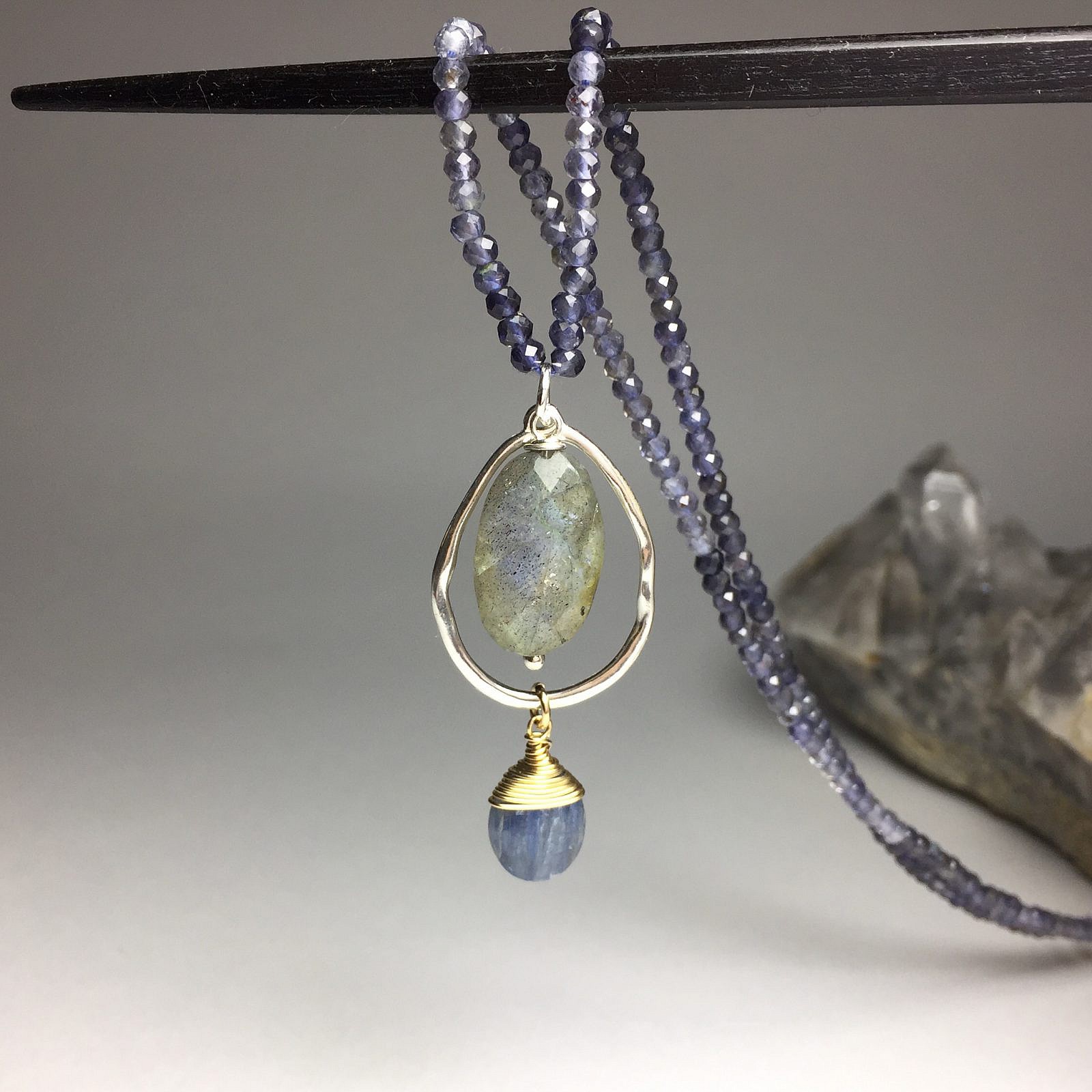 Large Organic Teardrop Pear Frame Sterling Silver .925 Amoracast - Pendants - Image 2
