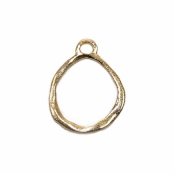 Small Organic Round Frame Toggle Brushed 14kt Gold Vermeille Amoracast - Pendants Charms