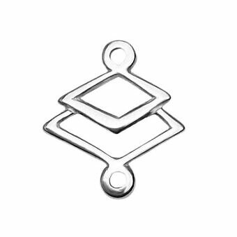 Rhombus Diamonds Sterling Silver .925 Amoracast - Connectors Pendants Charms