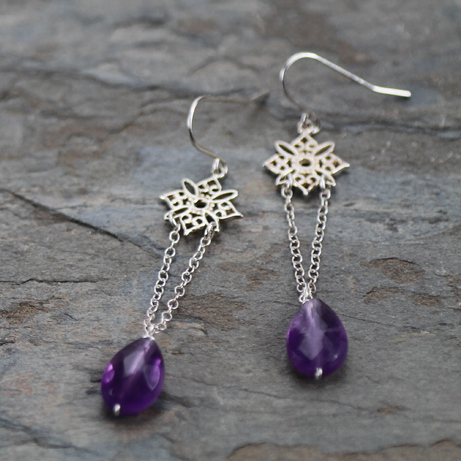 Reina Snowflake Flower Sterling Silver .925 Amoracast - Connectors Pendants Charms - Image 4