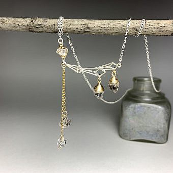 Alternative view of Crystallize Brushed 14kt Gold Vermeille Amoracast - Connectors Pendants