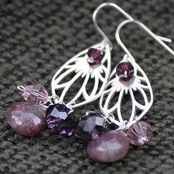 Alternative view of Large Wild Flower Shield Sterling Silver .925 Amoracast - Connectors Pendants