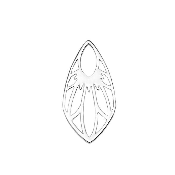 Small Wild Flower Shield Sterling Silver .925 Amoracast - Connectors Pendants Charms