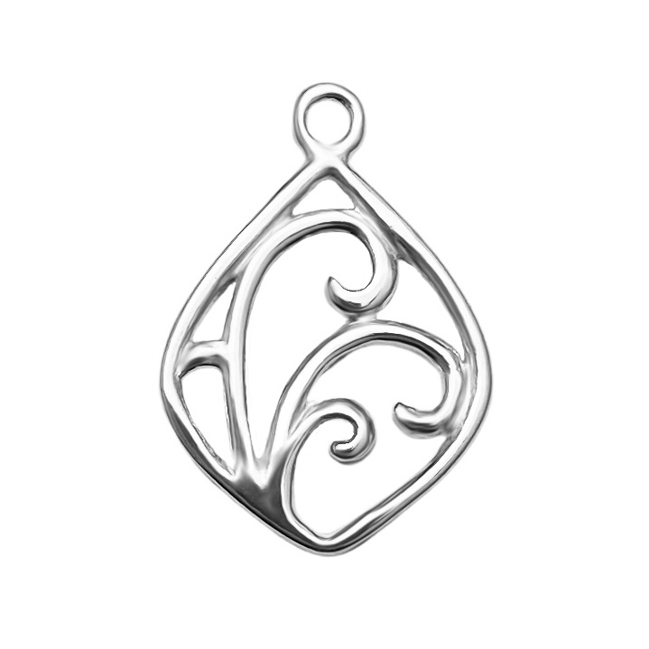 Tidal Wave Drop Sterling Silver .925 Amoracast - Pendants Charms