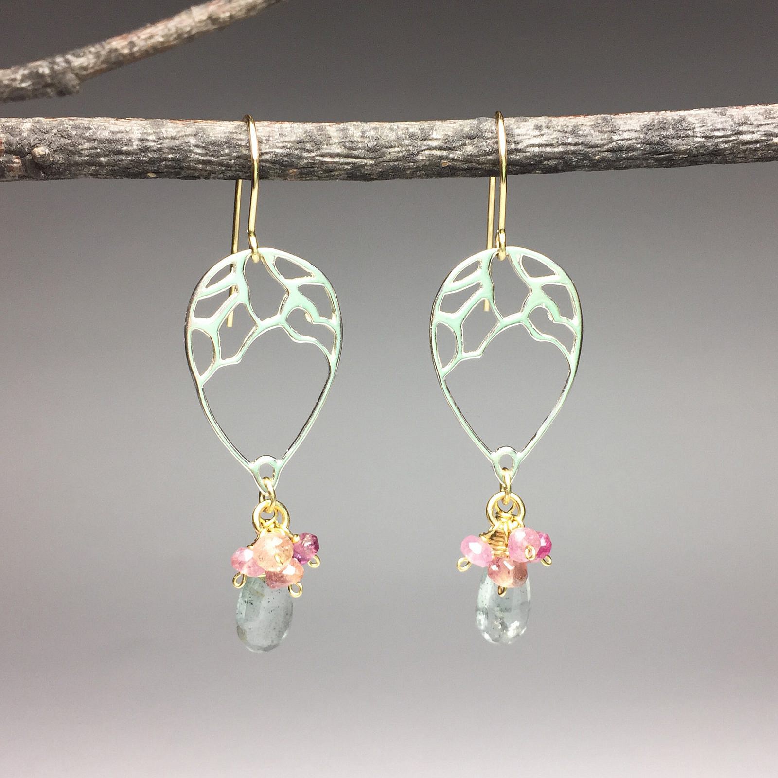 Mosaic Vines Pear Teardrop Sterling Silver .925 Amoracast - Connectors Pendants - Image 4