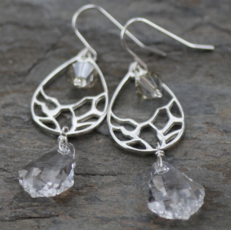 Mosaic Vines Pear Teardrop Sterling Silver .925 Amoracast - Connectors Pendants - Image 3