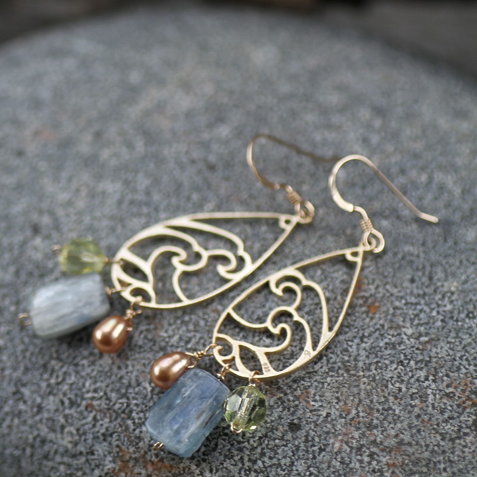 Pear Surge Waves Sterling Silver .925 Amoracast - Connectors Pendants - Image 3