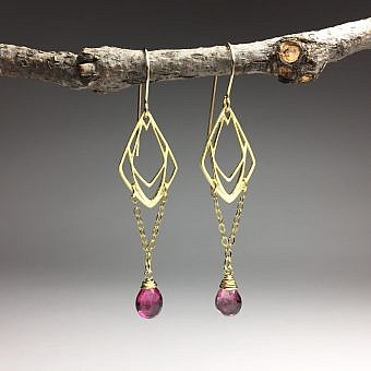 Alternative view of Medium Corundum Brushed 14kt Gold Vermeille Amoracast - Connectors Pendants