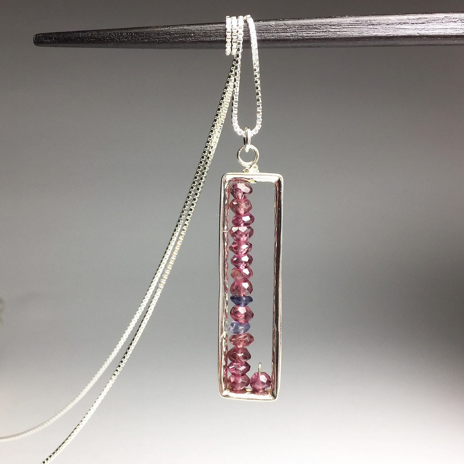 Zen Rectangle Eternity Design Frames Sterling Silver .925 Amoracast - Pendants - Image 6