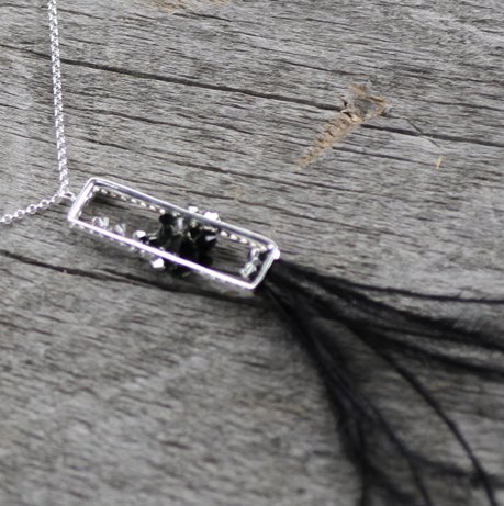 Zen Rectangle Eternity Design Frames Sterling Silver .925 Amoracast - Pendants - Image 5