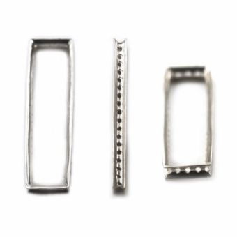 Zen Rectangle Eternity Design Frames Sterling Silver .925 Amoracast - Pendants